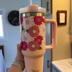 The Darling Collection Pink Floral Travel Mug with Handle